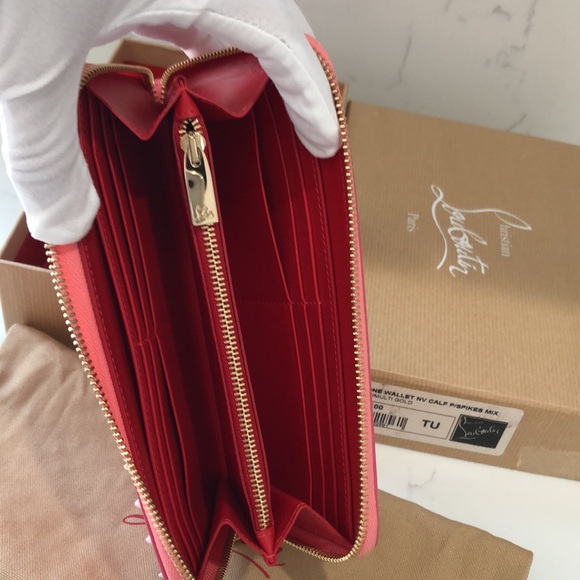CHRISTIAN LOUBOUTIN PANETTONE WALLET PINK/SPIKES MIX DOLLY/MULTIGOLD - Picture 7 of 17
